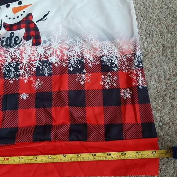 Rotita - So cute! Snowman Print Drawstring Red Sweatshirt - Size: L - Picture 8 of 9